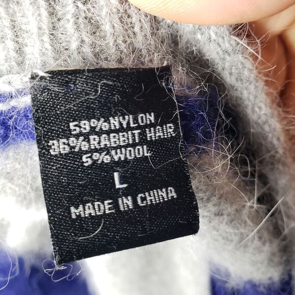 Moda International rabbit hair wool stripe Sweater - Picture 3 of 8